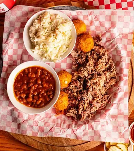 pulled pork meal from Buddy's BBQ